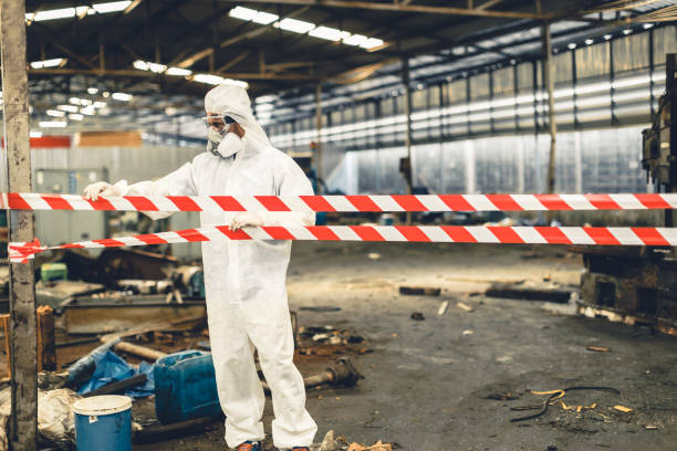 Professional Biohazard Cleanup technician working in Gorham, ME